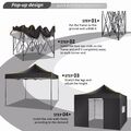 3x3m Pavillon Faltpavillon Wasserdicht Stabil Gartenpavillon Pop-up Pavillon