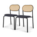 2er Set Rattan Esszimmerstühle Küchenstuhl Wohnzimmerstuhl Stuhl Esstischstühle