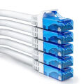 deleyCON 5x 0,5m CAT6 Patchkabel Netzwerkkabel Gigabit LAN DSL RJ45 Weiß