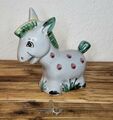 alte Spardose Pferd Pony  Ulmer Keramik c. 16,5cm Vereinsbank Hamburg 50er 50s 