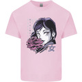 T-Shirt Anime Mädchen mit Blumen Kinder