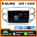 2+64G Android 14 Autoradio Carplay GPS Navi für VW Tiguan 5N 2007-2016 Golf Plus