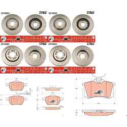 TRW BREMSSCHEIBEN + BELÄGE VORNE + HINTEN passend für VW GOLF 4 A3 LEON OCTAVIAVA 312x25mm | HA 256x22mm | Bitte PR-Nr. beachten