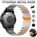 DE Titan Metall Armband für Garmin Fenix 8 51MM 7X 6X Pro 5X 3HR Quick Fit Band