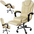 Chefsessel Home Office Drehstuhl Bürostuhl Massage Schreibtischstuhl Beige