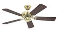 Deckenventilator ohne Lampe Lüfter Classic Royal Messing Glanz Nussbaum 103 cm