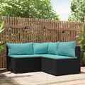 Garten Lounge Set mit Kissen Gartensofa Ecksofa Gartenmöbel Poly Rattan Garnitur