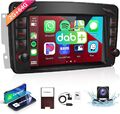 DAB+ 7" Autoradio GPS Navi Android 13 2+64GB Für Mercedes Benz W203 W209 CarPlay