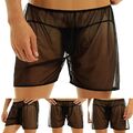 Sexy Herren Loose Loungewear Boxershorts Unterwäsche Durchsichtige Mesh Dessous