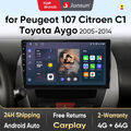 4+64G Für Peugeot 107 CitroenC1 Toyota Aygo Autoradio Android 13 GPS WIFI DAB+