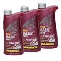 3 x 1 Liter Mannol Basic Plus 75W-90 API GL-4+ Getriebeöl 75W90 Schalgetriebe Öl