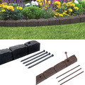 Gartenpalisade Rasenkante Beeteinfassung Beetumrandung 120 cm Gummi Beetkante