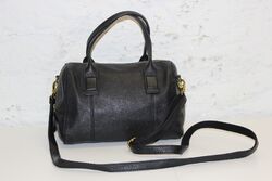 FOSSIL Leder Tasche Schwarz Bowling-Bag Handtasche Umhängetasche Jori S Satchel