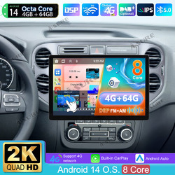 13.1" Android 14 Autoradio Carplay Bluetooth GPS Navi Für VW Tiguan 5N 2007-2016