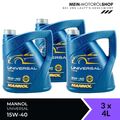 Mannol Universal 15W-40 VW Renault MB 229.1/229.3 3x4 Liter = 12 Liter