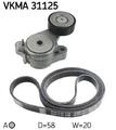 SKF VKMA 31125 Keilrippenriemensatz für VW Golf V Schrägheck (1K1) GOLF VI (5K1)