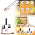 Doppelkopf Schreibtischlampe LED Touch Dimmbar Tischlampe Nachttischlampe Lampe