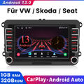 7" Autoradio Android13 Carplay DAB+ 2DIN GPS Nav FM RDS Für VW Golf Passat DE BT