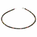 Edelsteinkette Halskette Collier aus echtem Turmalin Kugel Ø 6mm multicolor 48cm