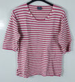 237 MainStor Women T-Shirt Kurzarmshirt Damen pink weiß gestreift 42