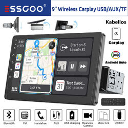 1 DIN 9 Zoll Wireless Apple Carplay Android Auto Autoradio USB AUX TF Bluetooth