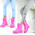 DESIGNER STAR ROCK DAMENSCHUHE TOP BIKER PUNK GOTHIC BOOTS STIEFELETTEN PINK