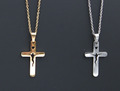 Halskette Kreuz silber gold Jesus Glaube Unisex Edelstahl Modeschmuck Geschenk