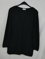 Damen PETER HAHN 100% REINE SCHURWOLLE Pullover Schwarz Elegant Größe 40/42