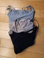 H&M Mama Top, maternity Tops, Still Tops 3er Pack grau, schwarz, beige, Größe XL