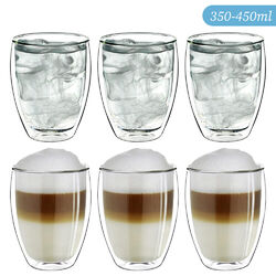 Doppelwandige Latte Macchiato Gläser Set 6x 350/450ml Thermogläser doppelwandig