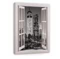 Leinwand Bilder Fenster Blick New York Wandbild XXL Bild Wohnzimmer Modern 145