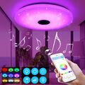 60W RGB LED Deckenleuchte Deckenlampe Dimmbar mit Bluetooth Lautsprecher App DE