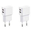 2x USB Netzteil Ladegerät Doppel-USB-Charger 2,4A Ladestrom 90° 2-Fach USB Lader