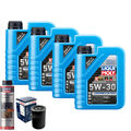 Motoröl 5W30 LIQUI MOLY Longtime High Tech 4L+BOSCH Ölfilter +Ölschlammspülung