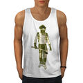 Wellcoda Krieger mit Axt Gasmaske Soldat Herren Tank Top