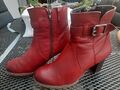 Stiefelette Gabor Gr. 38 Rot Sehr Guter Zustand Damen