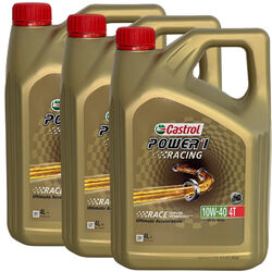 3x4 Liter Castrol Power 1 Racing 4T 10W-40 Motorrad Öl JASO MA-2  API SN 10W40