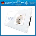 Cnbingo Dimmschalter mit Schuko Steckdose - Eleganter Touch Lichtschalter