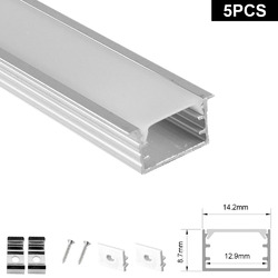 5X 1M LED ALUMINIUM PROFIL ALU SCHIENE DECKE FÜR LED STREIFEN LEISTE V/U FORM