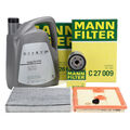 MANN Filterset + 5L ORIGINAL 0W20 Motoröl für VW GOLF 7 A3 8V LEON 1.2/1.4 TSI