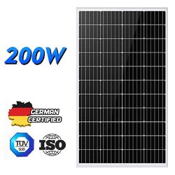 200W Solarmodul Solarpanel 12V Monokristallin Solarzelle PV Wohnmobil Camping 0%