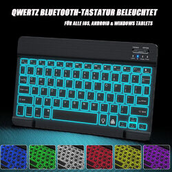 Beleuchtete Tastatur mit Hülle Für Samsung Galaxy Tab A9+ A8 A7 S9 S8 S7 S6 Lite