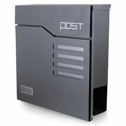 Bituxx Design Briefkasten 16445 Wandbriefkasten mit Sichtfenster Grau Anthrazit