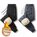 Herren Thermo Fleece Gefüttert Lang Hose Dick Warm Freizeit Jogginghose Winter