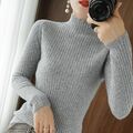 Damen Kaschmir Rollkragen Pullover Pulli Strickpullover Feinstrick Strickja U7L5