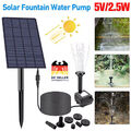 2,5W 220l/h Teichpumpe Solarpumpe Gartenteich Set Pumpenset Springbrunnen Garten