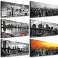 BILDER Panorama LEINWAND BILD New York WANDBILD XXL Skyline Stadt KUNSTDRUCKE 76