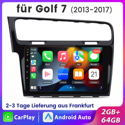 Android 13 CarPlay Autoradio Bluetooth GPS WiFi RDS DAB+ Für Golf 7 2013-2017