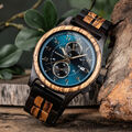 Holzuhr Herren Holz Armbanduhr Herrenuhr Geschenk Weihnachten Chronograph Neu