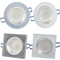 6x LED Einbaustrahler Set eckig rund aus Glas 1-9W weiß oder schwarz matt GU10